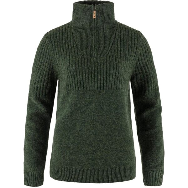 Fjällräven Womens Övik Half Zip Knit (Grøn (DEEP FOREST/662) Medium)